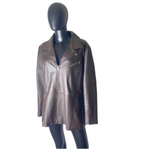 Niotto brown leather jacket size 1X